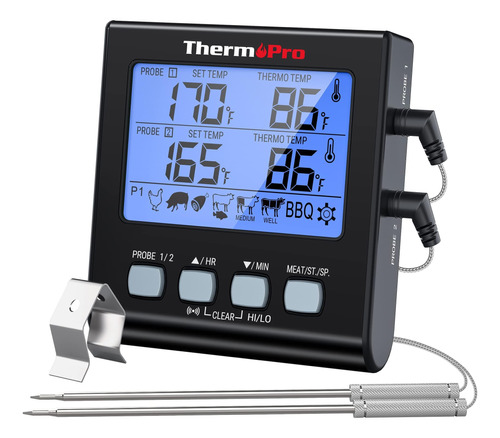 Thermopro Tp-17 Termómetro De Carne De Doble Sonda Termómetr