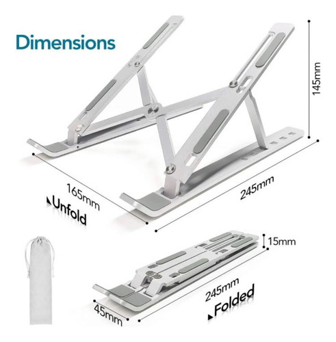 Soporte De Aluminio Portátil Notebook, Laptop, Tablet, Multi