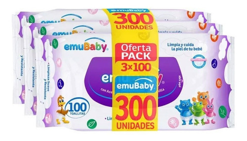 Toallitas Húmedas Emubaby Emuwipes Superior 300 Un