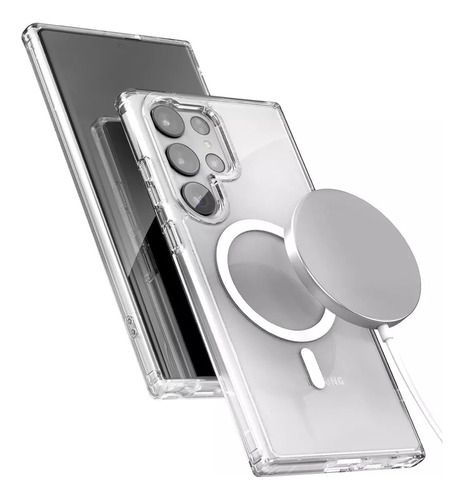 Carcasa Magsafe Transparente C/cargador P/samsung Galaxy