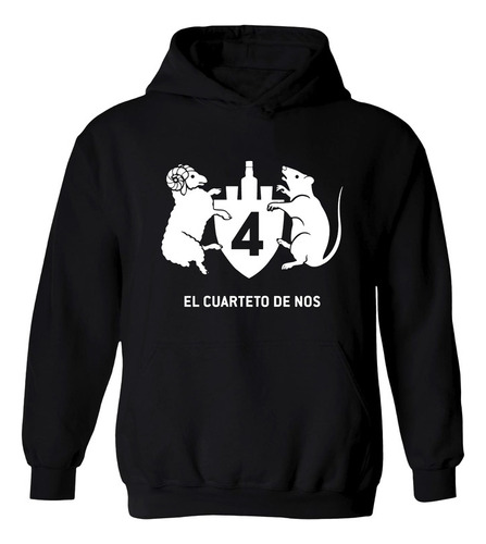 Buzo Negro El Cuarteto De Nos Rock Uruguay Hoodie Frisa