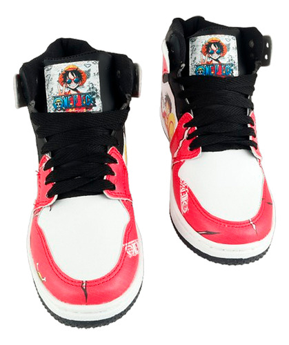 Tenis Luffy Anime One Piece Cosplay Cosido Blancos 416-n-bop