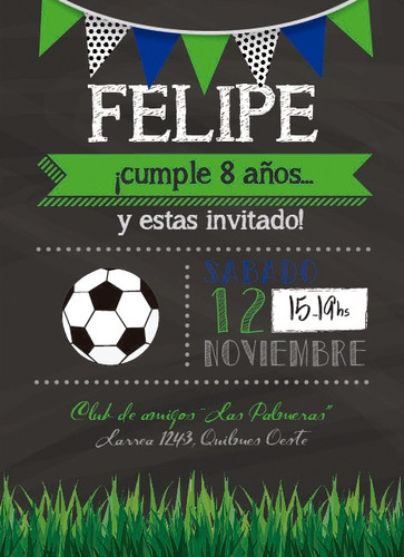 30 Invitaciones Futbol / Deporte P/ Cumpleaños | MercadoLibre