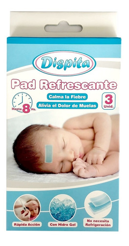 Imagen 3 de 5 de Pad Refrescante Calma Fiebre Alivia Dolor Dientes Dispita
