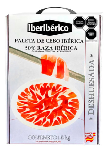 Paleta De Jabugo Sin Hueso 1.8 Kg Español Iberico 50 %