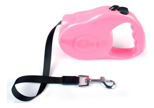 Correa Retráctil De Perro 5m Largo Max 15kg Seguridad Mascot Color Rosa