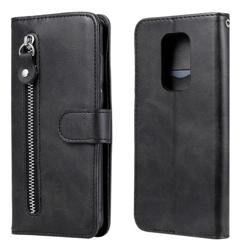 Funda De Piel Negra Para Motorola Moto G9 Play/moto E7 Plus