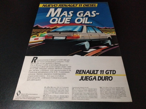 (pa494) Publicidad Clipping Renault 11 Gtd * 1988