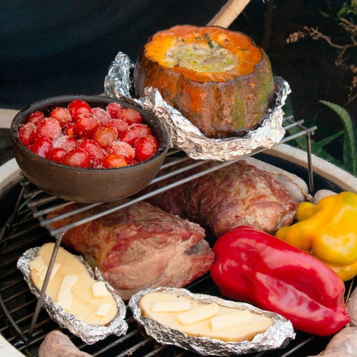 Imagen 6 de 10 de Parrilla Segundo Nivel Grande Para Kamado B10 Horno Ahumador