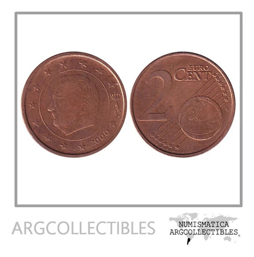 Belgica Moneda 2 Centavos 2000 Acero Km-225 Unc