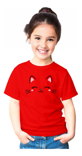 Polera Gatito Lindo Kawai Cute Cat   Niño Niña