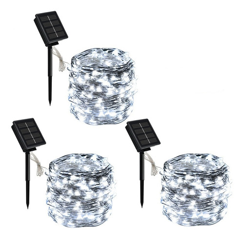 3 Paquetes De Luces Solares Decorativas Tira De Led De Navid