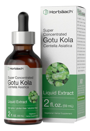 Horbaach Extracto De Gotu Kola 59ml Super Concentrado Sabor Sin Sabor