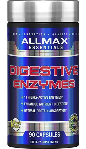 Allmax Digestive Enzymes 90 cápsulas com sabor de amilase de lacato sem sabor