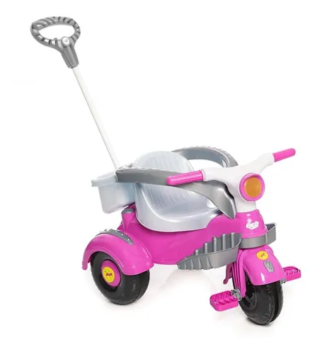 Triciclo Infantil com Empurrador Velotrol Calesita Motoca Infantil