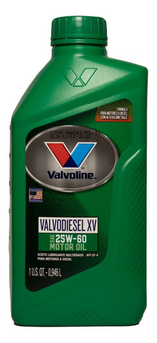 Valvoline 25w60 Diesel / Alto Kilometraje / Api Cf4 / Cuarto