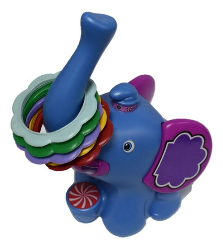 Elefante Didáctico Con Aros Azul Marca Boy Toys Boy Toys