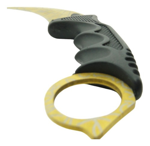 Faca Camping Csgo Karambit Golden Web Dourada Bainha