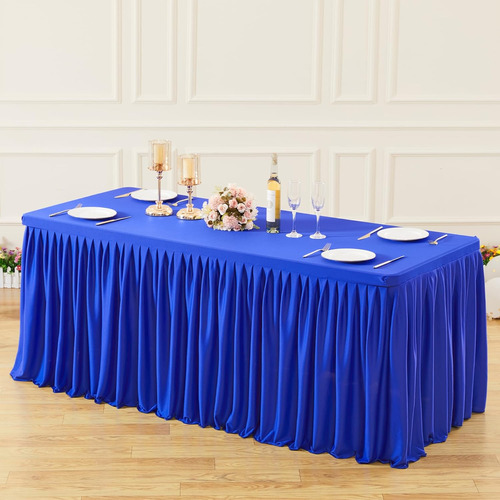 Mantel De Poliéster Azul Real Para Mesas Rectangulares De 8