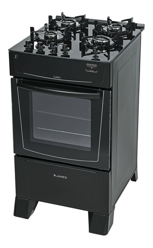 Cocina Gas Mesa Vidrio Templado James C 690 V Negra