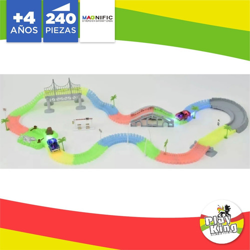 Imagen 3 de 3 de Magnific Tracks 240 Pz Pista Flexible Auto Luminoso Playking