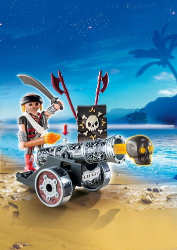 Todobloques Playmobil 6165 Pirata Interactivo Cañón Negro