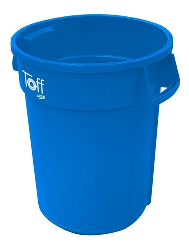 Contenedor 60l Bote Basura Toff Con Asas Color Azul