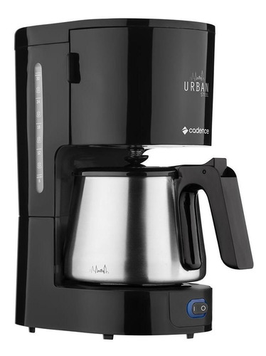 Cafeteira Cadence Urban Steel CAF801 semi automática preta e prata de filtro 220V