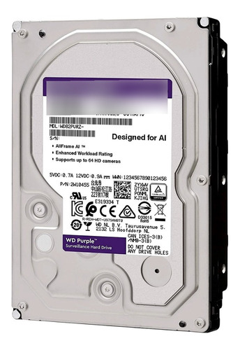 Disco Duro Western D. Wd84purz De 8tb Pc Sata 3.5 Purple