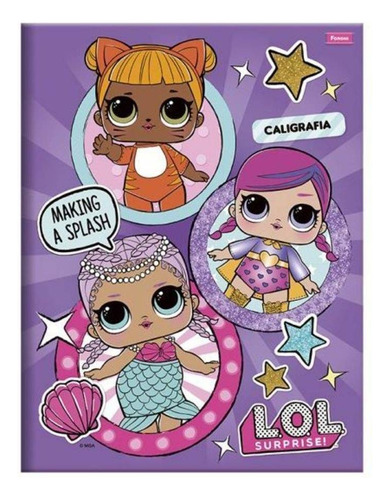 Kit 7 Cadernos Lol: 5 Brochurão , 1 Desenho, 1 Caligrafia