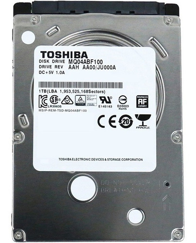 Disco Duro Para Portátil Toshiba 1tb  5400 Rpm, Sata 3