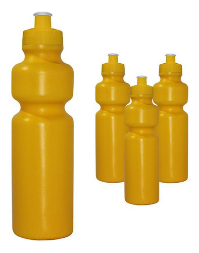 Kit 4 Squeezes 750ml Amarelo Plástico Premium