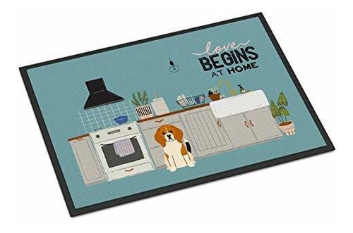 Felpudo Cocina Tricolor Beagle 24x36, Antideslizante Lavable