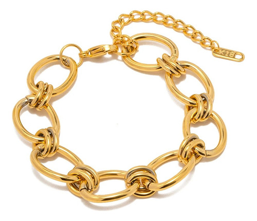 Pulsera Acero Quirurgico Eslabones Chunky - Enchapado Oro