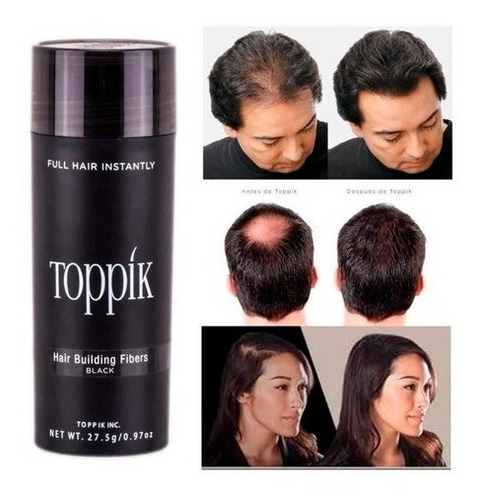 Imagen 2 de 7 de Toppik Fibras Capilares Cabello Negro Instantáneo P/calvicie