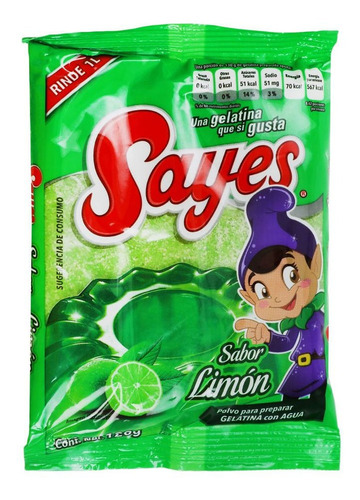Gelatina Sayes Sabores Surtidos Caja Con 50 Pz De 120 Gr C/u