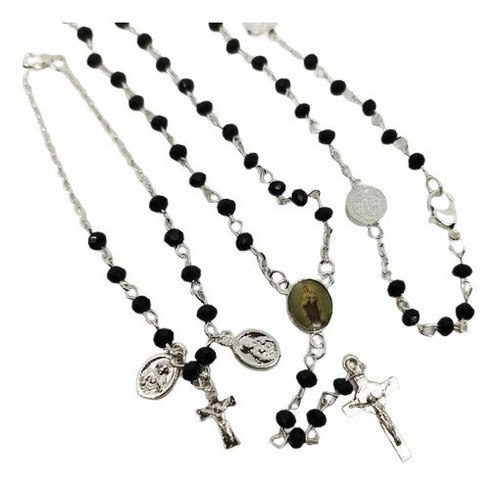 Juego Rosario Camandula + Denario Pulsera Dama Cruz  00399