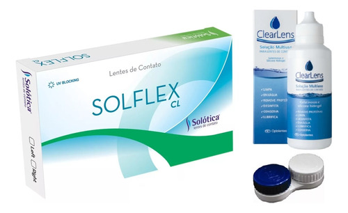 Lente De Contato Solflex Cl Mensal Incolor C/ Grau Solótica