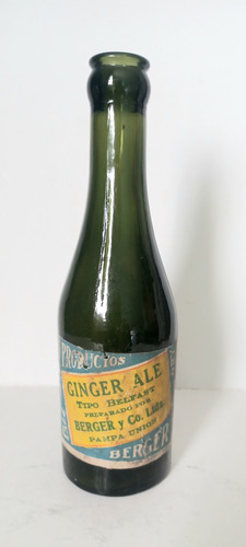 Botella Antigua Ginger Ale Productos Berger