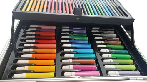 Imagen 7 de 9 de Kit Lapices Con Maleta Aluminio 145 Piezas