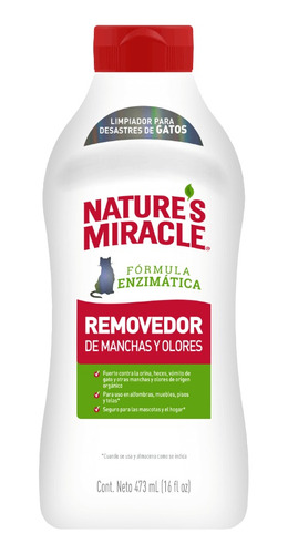 Removedor De Manchas Y Olores Gato Nature´s Miracles 473 Ml