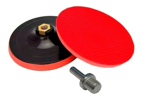 Imagem 4 de 9 de Base De Lixa Disco C/ Velcro 125 + Lixas 40g E 100g
