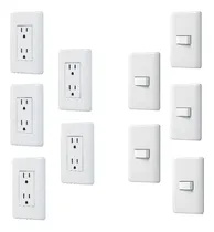 Comprar Kit De 5 Placas Contactos Dúplex Y 5 Apagador Sencillo 