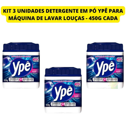 Kit 3 Detergente Ypê Para Máquina Lava Louças Em Pó Original