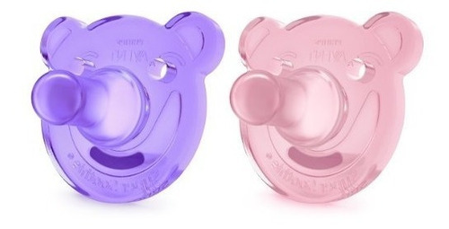 Imagen 1 de 2 de Set 2 Chupones Philips Avent Soothie Oso Para Bebes 0 - 3m+