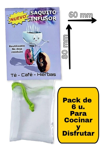 Pack 10 Unid Infusor, Colador, Saquito De Te, Cafe, Hiervas.