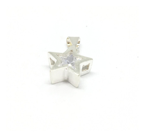 Dije Estrella Colgante Cubic 9mm Plata 925 Varios Colores