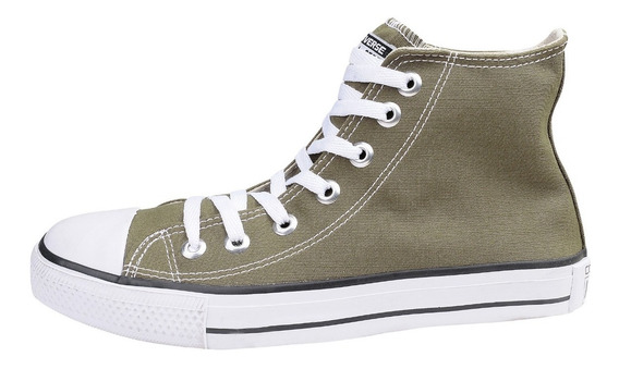 all star verde militar cano alto