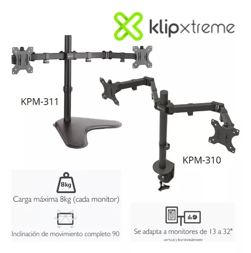Soporte para monitor doble Klip Xtreme 13-32 KPM-311 de