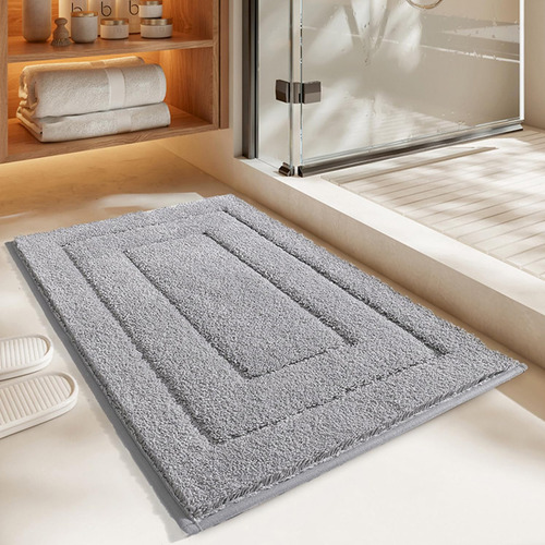 Alfombra Baño Microfibra Bajada Ducha Absorbente Colores Color Gris Liso